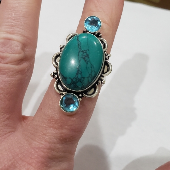 Unisex, Handmade Tibetian Turquoise Swiss Blue Gem - Picture 8 of 8